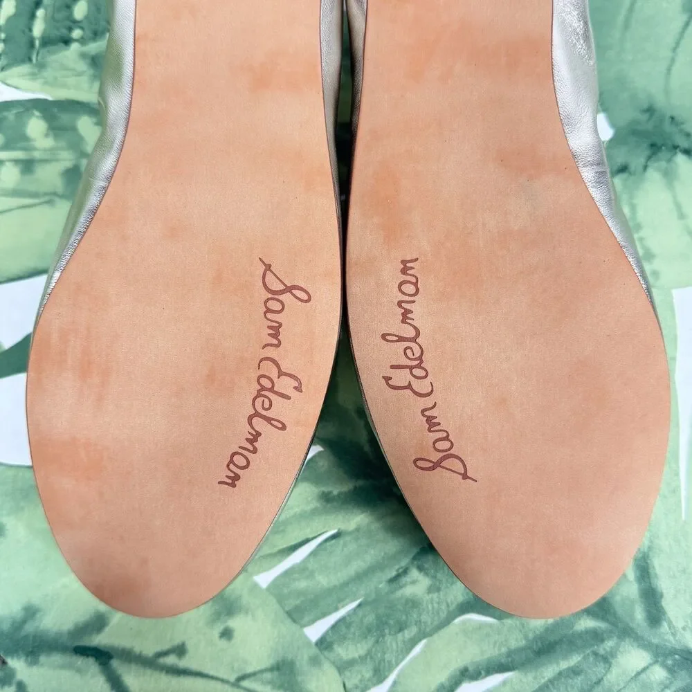 SAM EDELMAN NEW Felicia Jute Metallic Leather Ballet Flat - Picture 10 of 16